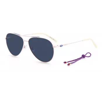 M MISSONI Óculos de sol de mulher MMI0078S3ZJ - armação em acetato preta, lentes em policarbonato cinzentas degradê, 58/13/145 mm