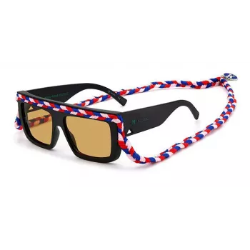 Óculos de sol de mulher M Missoni MMI0086S807 preto cinzento quadrados acetato 57mm