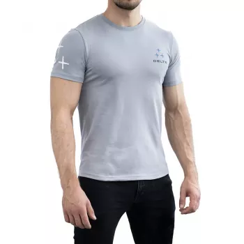 T-shirt M2000 Delta cinzento tamanho S - 100% algodão decote redondo