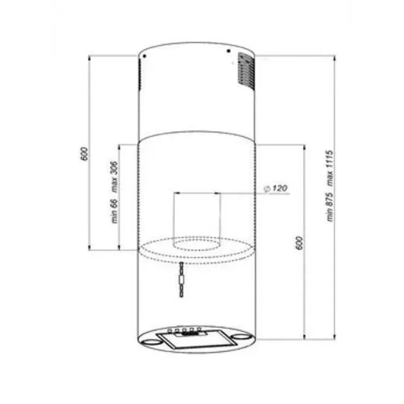 Exaustor de parede MAAN ELBA2 31 cobre brilhante 50 cm