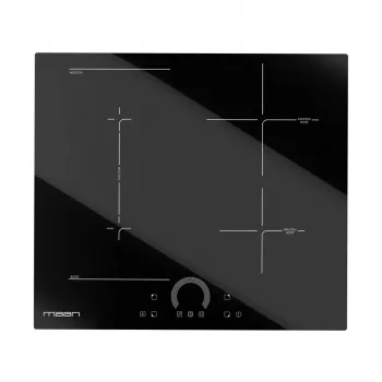 MAAN PIND604LRC1 Placa de indução encastrável com 4 zonas de cozedura, controlo tátil deslizante, PowerBoost, temporizador, segurança para crianças, vitrocerâmica sem moldura, 7,4 kW, preto