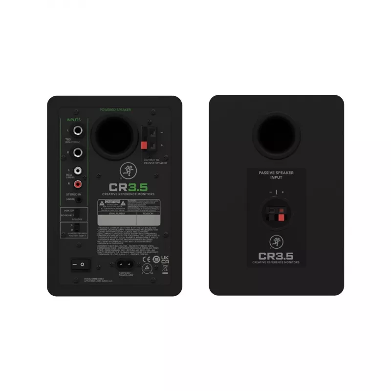 Mackie CR3.5 monitores de estúdio ativos de 3,5 polegadas (par) - 50W classe D, tweeter de cúpula de seda, MDF maciço