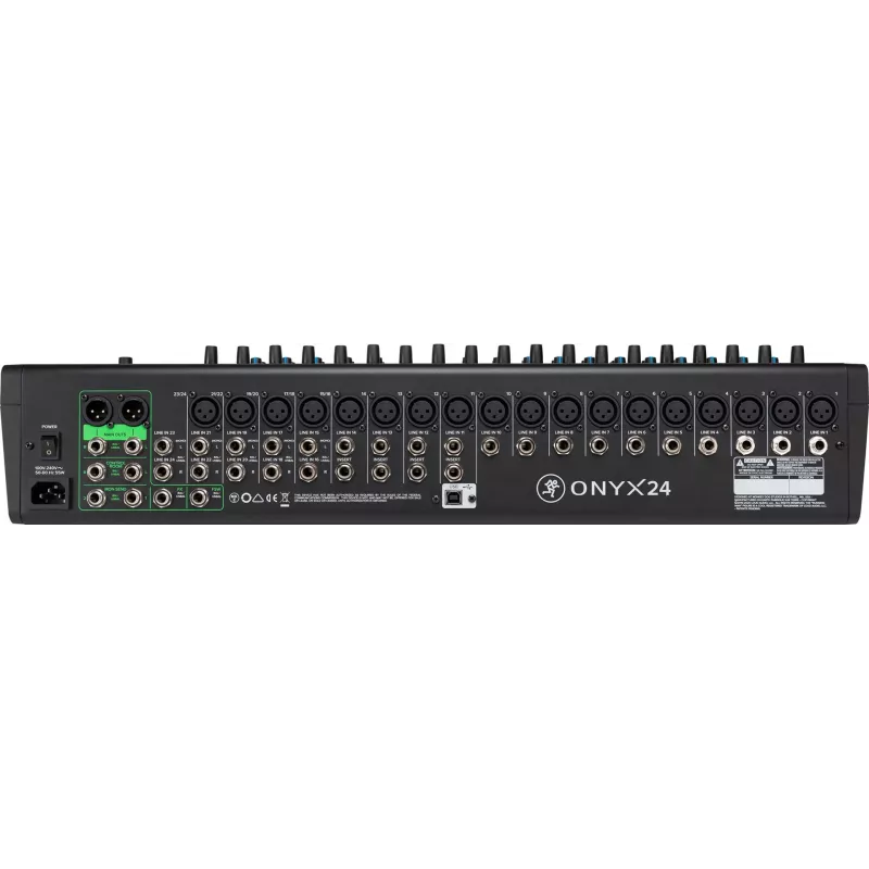Misturadora analógica Mackie Onyx24 de 24 canais com interface USB