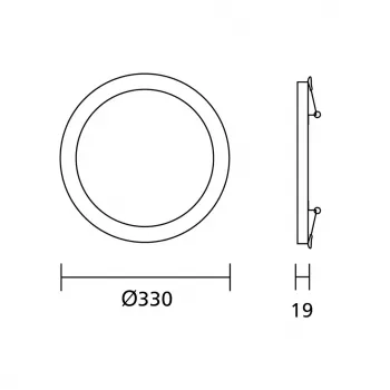 Painel de teto LED MACLEAN 7in1 de encastrar Ultra Slim 30W 3 cores (WW, NW, CW) Led4U LD142 com sensor de micro-ondas e fonte de alimentação incorporada