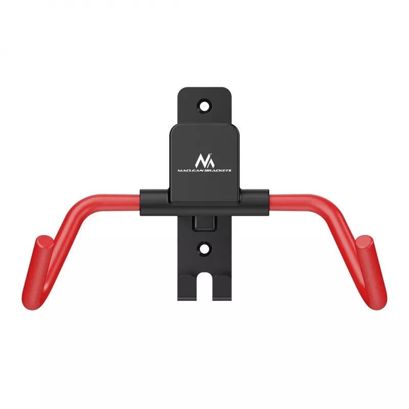 MACLEAN MC-172 Suporte de bicicleta horizontal para parede, aço, 30 kg de carga, ângulo ajustável, dobrável, preto