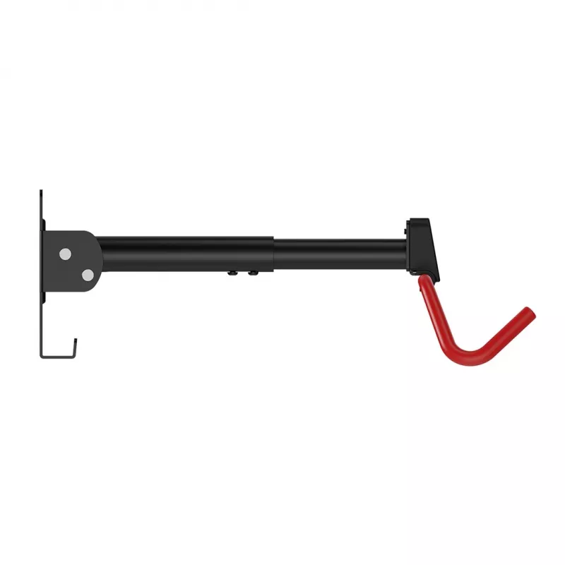MACLEAN MC-172 Suporte de bicicleta horizontal para parede, aço, 30 kg de carga, ângulo ajustável, dobrável, preto