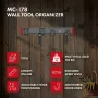 Organizador de ferramentas em aço de parede Maclean MC-178, carga 136 kg, 816 mm de largura, painel perfurado