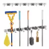 Maclean MC-185 Organizador de ferramentas de parede para ferramentas de jardim e esfregonas, aço, 60 cm, 20 kg de carga, com ganchos