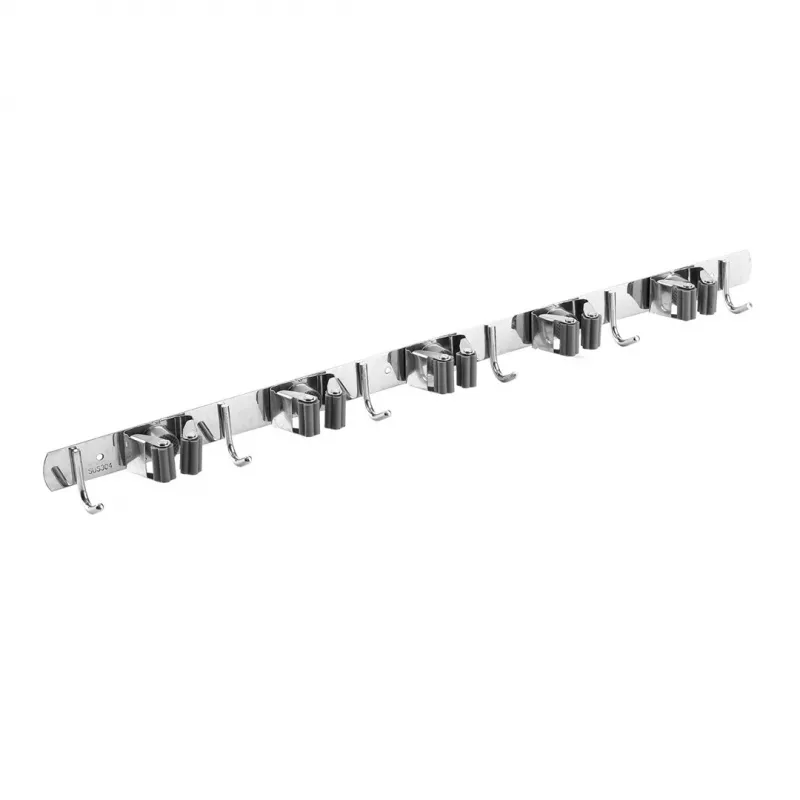 Maclean MC-185 Organizador de ferramentas de parede para ferramentas de jardim e esfregonas, aço, 60 cm, 20 kg de carga, com ganchos