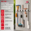 Maclean MC-185 Organizador de ferramentas de parede para ferramentas de jardim e esfregonas, aço, 60 cm, 20 kg de carga, com ganchos