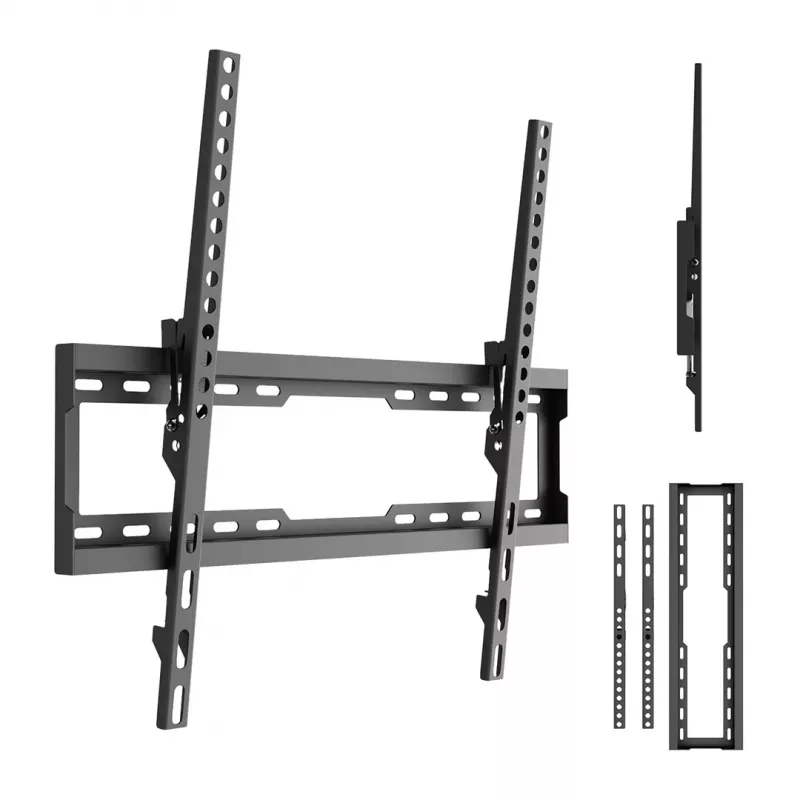 Suporte de parede para TV MACLEAN MC-188, VESA máx. 600x400, 37-86 polegadas, até 45 kg, preto, inclinação 0°–8°