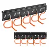 MACLEAN MC-193 Organizador de ferramentas de jardim para parede com 5 suportes automáticos e 6 ganchos rebatíveis, plástico ABS, cinzento/preto