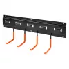 MACLEAN MC-193 Organizador de ferramentas de jardim para parede com 5 suportes automáticos e 6 ganchos rebatíveis, plástico ABS, cinzento/preto