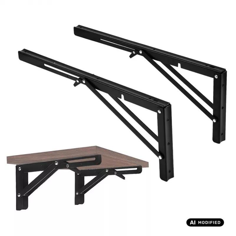 Maclean MC-196 suportes dobráveis para prateleiras de parede, 350-700 mm, máx. 50 kg, 2 un.