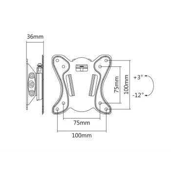 Maclean MC-715 suporte de parede fixo para TV para ecrãs LCD LED Plasma de 13-27 polegadas, VESA 75x75 100x100, 20 kg, preto