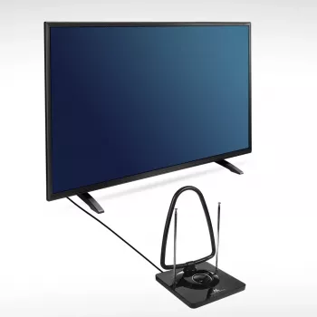 Maclean MCTV-963 Antena interior de alto ganho de baixo ruído Digital Analógica Freeview FM DVB Strong 45dB DVB-T/T2 H.265 HEVC
