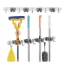 Maclean Suporte de parede para ferramentas de jardim e esfregonas, aço, com ganchos, carga máx. 20 kg, largura 49 cm, MC-184