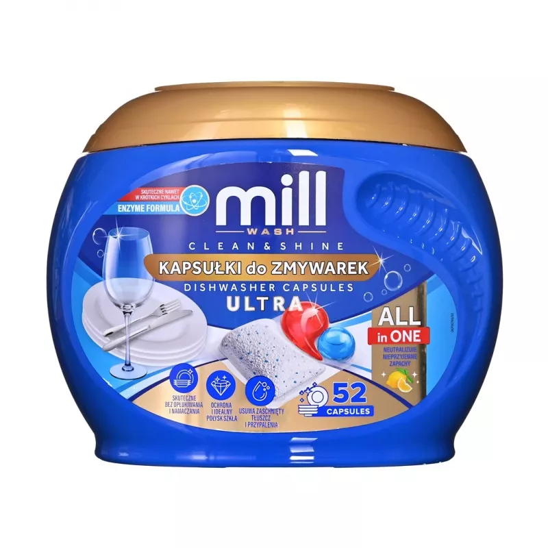 MADONIS conjunto de detergente para máquina de lavar louça Mill - 3 peças (detergente para louça limão, líquido para máquina de lavar louça, sal)