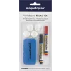 MAGNETOPLAN HOLTZ 37102 Conjunto de Acessórios para Quadro Branco – Apagador Magnético, 4 Ímanes, 4 Marcadores (Preto/Vermelho)