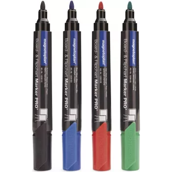 MAGNETOPLAN HOLTZ conjunto de marcadores para quadro branco e flipchart, ponta redonda, várias cores, pack de 10 (12281)