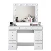 Penteadeira Kalune Design BJ119 - 2895 branco, derivado de madeira, com espelho LED