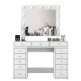 Penteadeira Kalune Design BJ119 - 2895 branco, derivado de madeira, com espelho LED