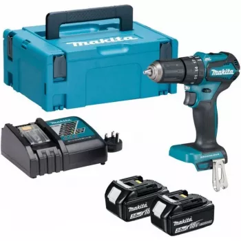MAKITA 18V Brushless berbequim aparafusador de percussão DHP485RAJ 50/27Nm 2x2.0Ah LXT