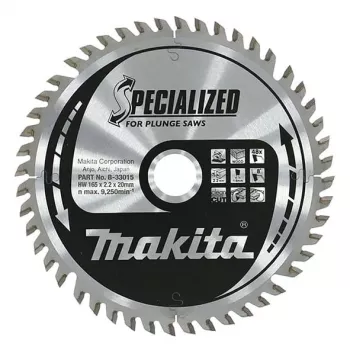 Makita B-33015 lâmina de serra circular, 165 x 20 mm, 48T, especializada para madeira