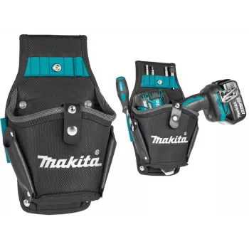 Makita E-15154 Ultimate Series coldre para brocas, poliéster 1680D de alta resistência, preto com detalhes azuis, tamanho universal para aparafusadoras sem fio e chaves de impacto
