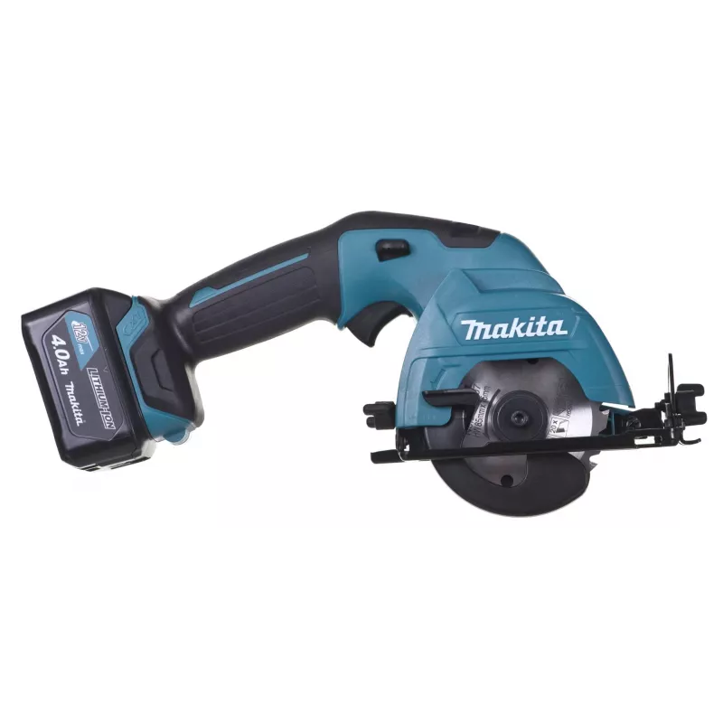 Serra circular manual sem fio Makita HS301DSME 12V Max CXT 85mm com 2 baterias de 4,0Ah, carregador e mala Makpac