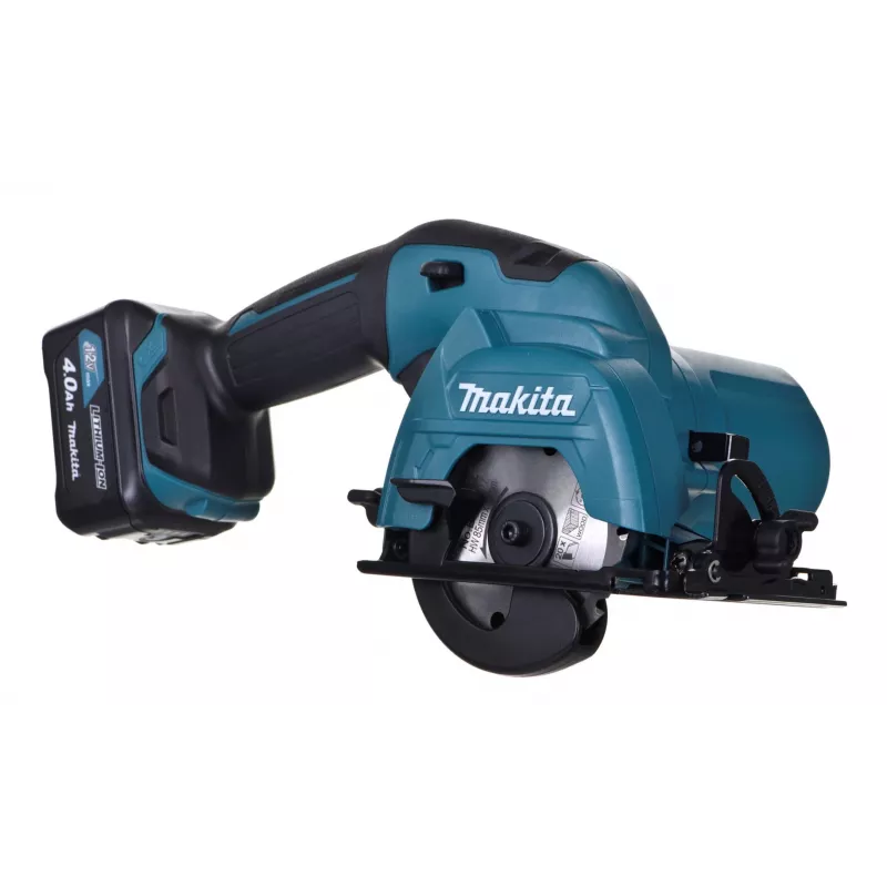 Serra circular manual sem fio Makita HS301DSME 12V Max CXT 85mm com 2 baterias de 4,0Ah, carregador e mala Makpac