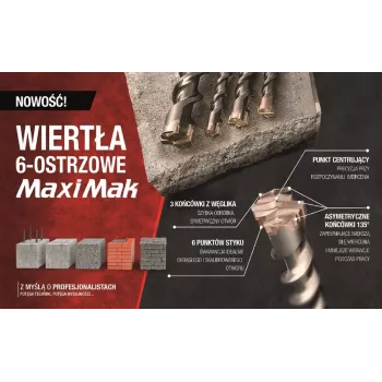 MAKITA broca SDS MAX 14x200x340mm MAXI MAK 6 arestas