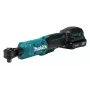 Makita WR100DSA 12V CXT Conjunto de chave de roquete sem fio 1/4 polegadas e 3/8 polegadas, 47,5 Nm, bateria 2,0 Ah, carregador, luz LED