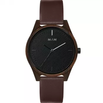 Relógio unissexo MAM MAM620 40 mm teca sustentável quartzo japonês