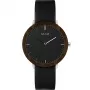 Relógio analógico unissexo MAM MAM621 39mm mostrador preto bracelete de pele preta