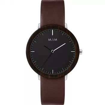 Relógio unissexo MAM MAM627 39mm mostrador preto bracelete de malha preta quartzo Miyota