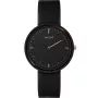 MAM MAM642 Relógio unissexo 39 mm de madeira de teca com bracelete de pele preta