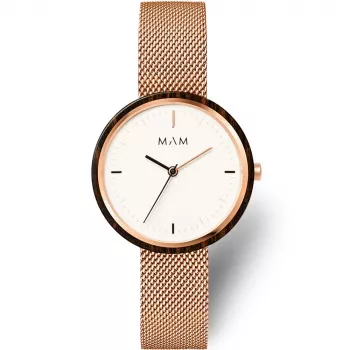 Relógio unissexo MAM MAM664 33mm mostrador preto bracelete de pele sustentável