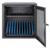 Manhattan armário de carregamento de portáteis 10 compartimentos de secretária com adaptador AC (UE) – carrinho de aço com fecho para portáteis até 16 polegadas, iPads, MacBooks, Chromebooks
