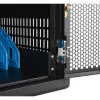Manhattan Armário de carregamento USB-C para portáteis 12 portas com rodas, 65W por porta, 780W total, aço, preto, cabos UK e EU, compartimentos 395x32,5x290mm