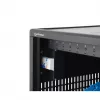 Manhattan Armário de carregamento USB-C para portáteis 12 portas com rodas, 65W por porta, 780W total, aço, preto, cabos UK e EU, compartimentos 395x32,5x290mm