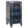 Carrinho de carregamento para portáteis Manhattan 30 compartimentos via adaptador AC (EU) - armário de aço com fecho, 220-240V, 2300W, ficha CEE 7/7, cabo de 3m, 4 rodas