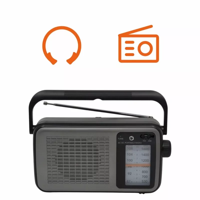 Manta MARDI919BK San Remo rádio FM/AM, alimentação por rede elétrica ou pilhas, saída para auscultadores, preto
