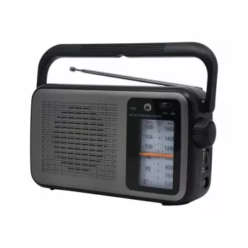 Manta MARDI919BK San Remo Rádio portátil preto com Bluetooth, FM/AM, USB, cartão SD, AUX