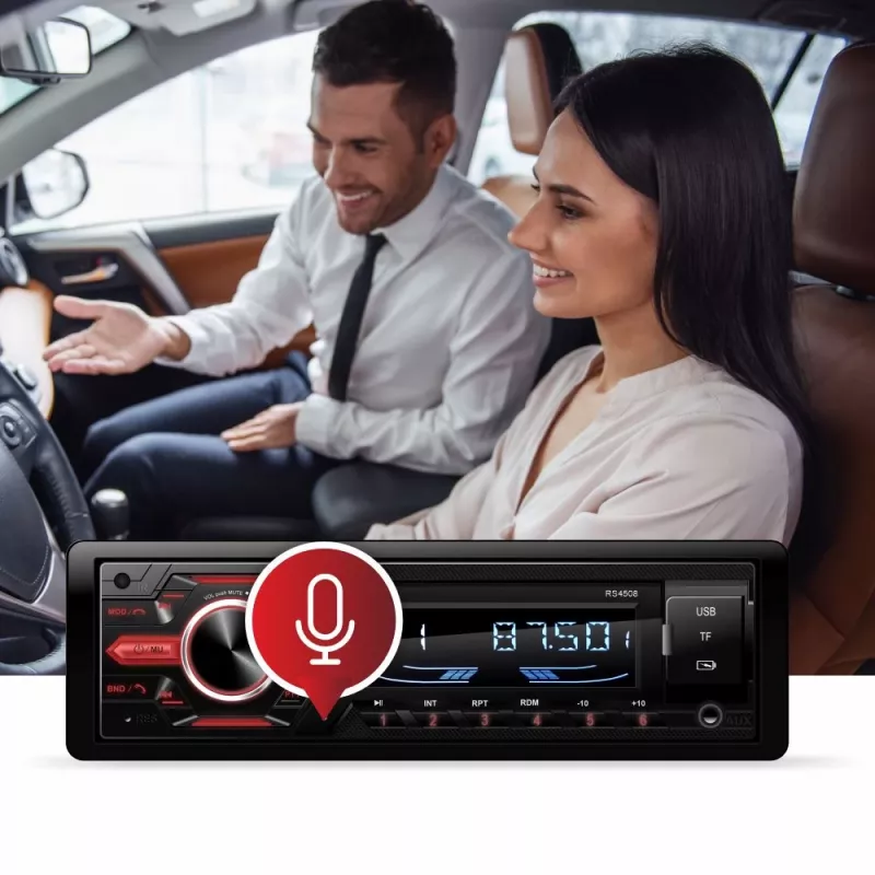 Manta RS4508 Ottawa Autorrádio 1-DIN com sintonizador FM, USB, cartão SD, AUX, 4x40W, ecrã LCD branco, iluminação azul