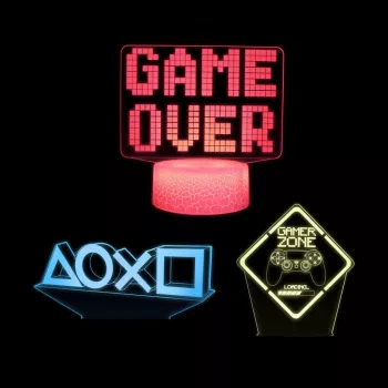Manta SNL123RGB Lâmpada LED decoração de luz Game 3 RGB 3D