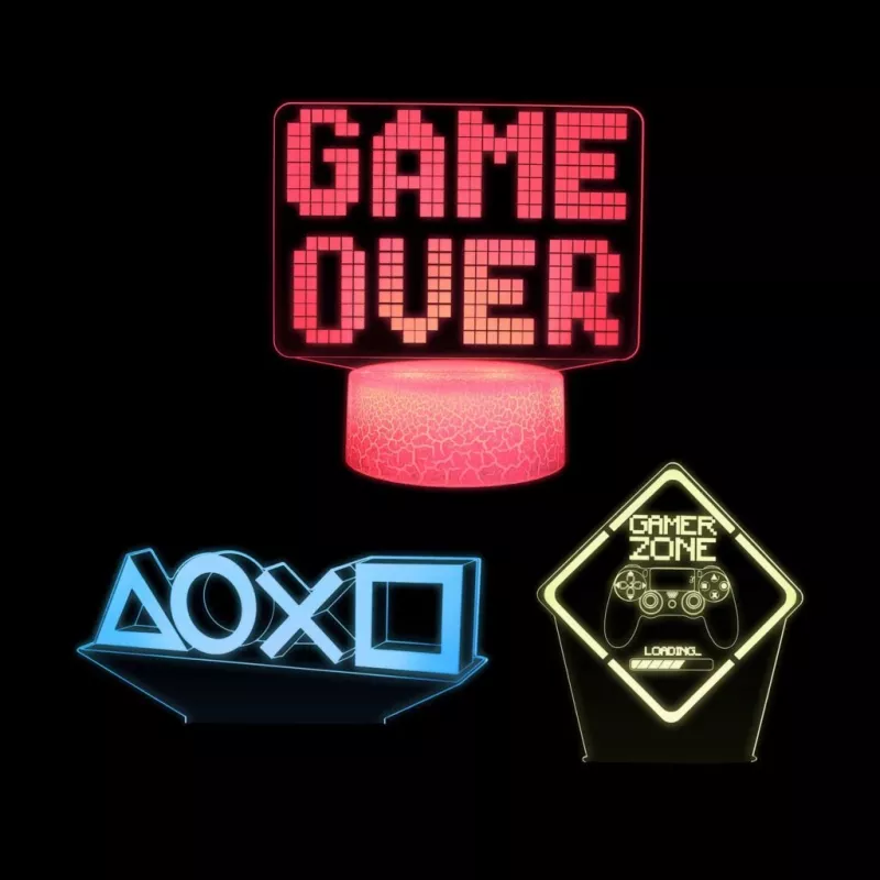 Manta SNL123RGB Lâmpada LED decoração de luz Game 3 RGB 3D