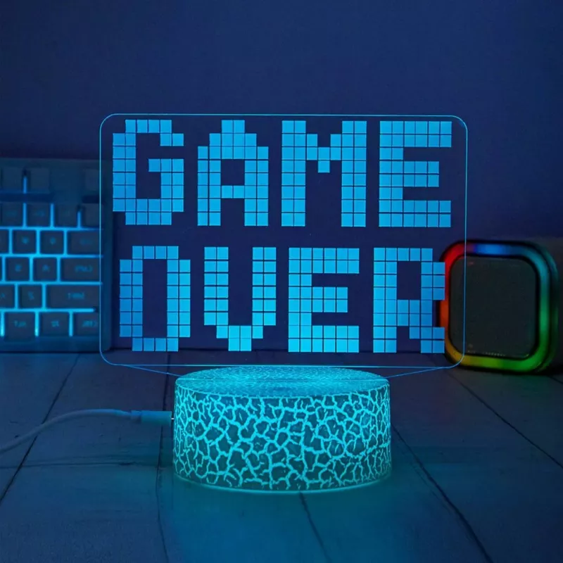 Manta SNL123RGB Lâmpada LED decoração de luz Game 3 RGB 3D