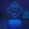 Manta SNL123RGB Lâmpada LED decoração de luz Game 3 RGB 3D