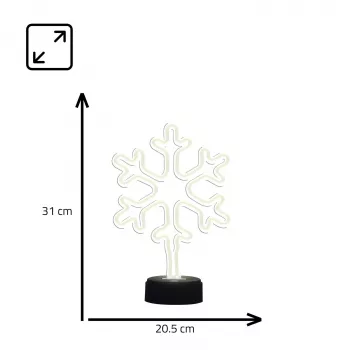 Manta SNL84WH Luz decorativa LED flocos de neve, branco frio, a pilhas, suspensa, plástico, branco, 200 mm